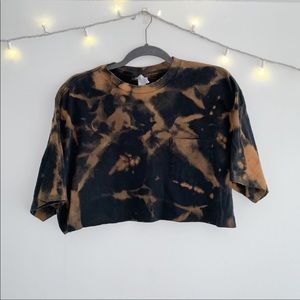 Custom bleach dyed and cropped T-shirt